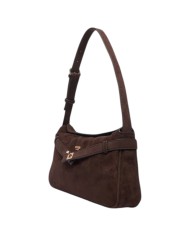 Borsa A Spalla Donna Guess Ella Shoulder Bag Suede Espresso Brown