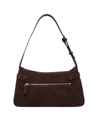 Borsa A Spalla Donna Guess Ella Shoulder Bag Suede Espresso Brown