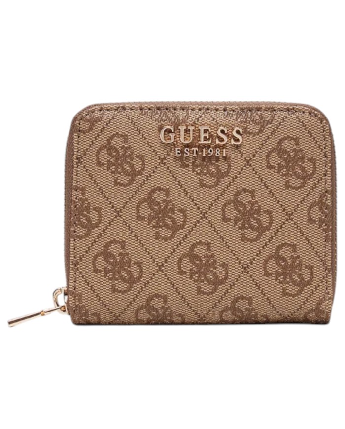 Portafoglio Donna Guess Laurel II Slg 4 G Logo Leather Latte beige