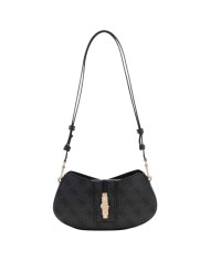 Borsa A Spalla Donna Guess Yvonne Logo Mini 4 G Logo Leather Coal Black
