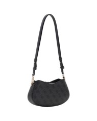Borsa A Spalla Donna Guess Yvonne Logo Mini 4 G Logo Leather Coal Black