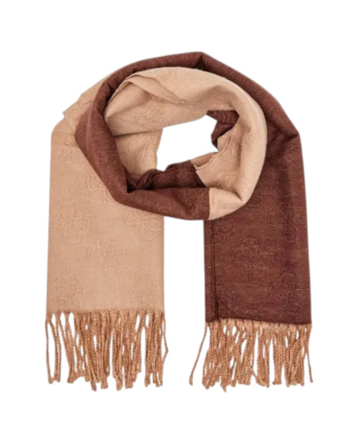Sciarpa Donna Guess Scarf 70 X 180 4 G Logo Brown Multi