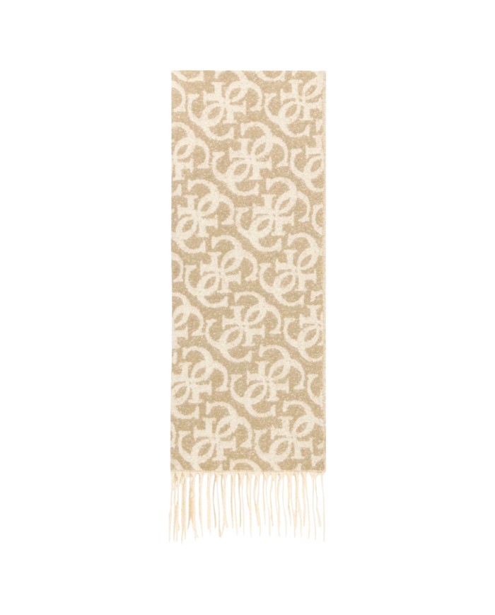 Sciarpa Donna Guess Scarf 40 X 180 4 G Maxi Logo Taupe
