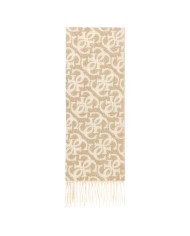 Sciarpa Donna Guess Scarf 40 X 180 4 G Maxi Logo Taupe