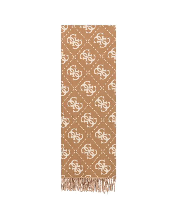 Sciarpa Donna Guess Scarf 70 x 190 4 G Maxi Logo Latte Beige