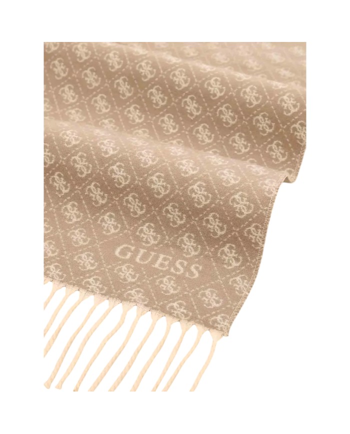 Sciarpa Donna Guess Scarf 60 x 190 4 G Logo Taupe Multi