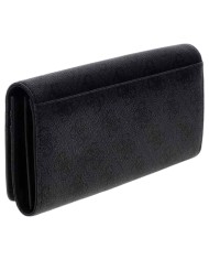 Portafoglio Donna Guess Yvonne Slg Wallet Leather Coal Black