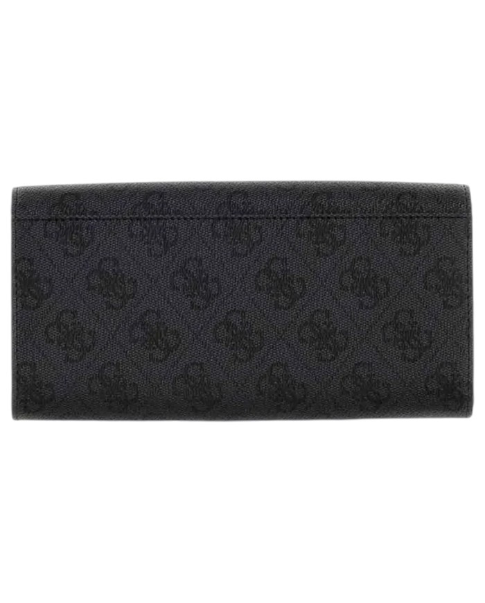 Portafoglio Donna Guess Yvonne Slg Wallet Leather Coal Black