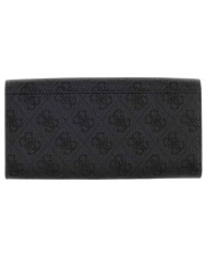 Portafoglio Donna Guess Yvonne Slg Wallet Leather Coal Black