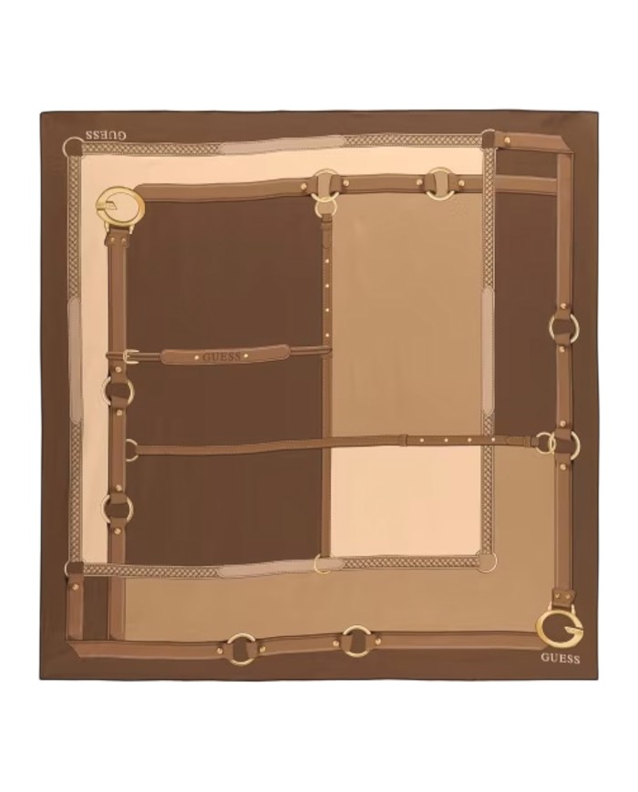 Foulard Donna Guess Kefiah Camden 120 x 120 Espresso Brown