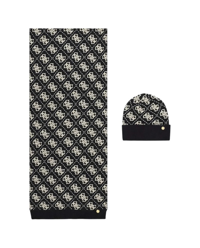 Sciarpa E Cappello Donna Guess Box 4 G Logo Black