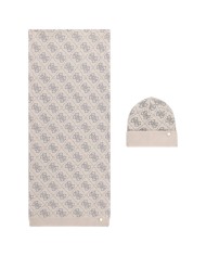 Sciarpa E Cappello Donna Guess Box 4 G Logo Bone