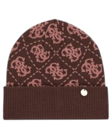 Sciarpa E Cappello Donna Guess Box 4 G Logo Brown