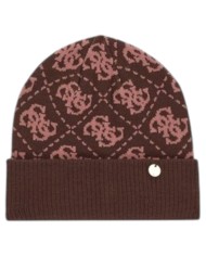 Sciarpa E Cappello Donna Guess Box 4 G Logo Brown