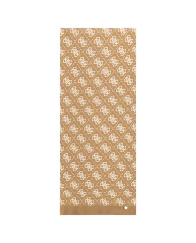 Sciarpa E Cappello Donna Guess Box 4 G Logo Latte Beige
