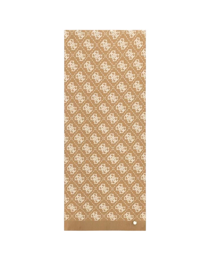 Sciarpa E Cappello Donna Guess Box 4 G Logo Latte Beige