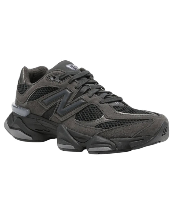 Sneakers New Balance Uomo 9060 Suede Mesh Black Neptune Grey