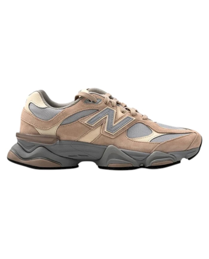 Sneakers New Balance Uomo 9060 Leather Suede Mesh Driftwood Brighton Grey Sand