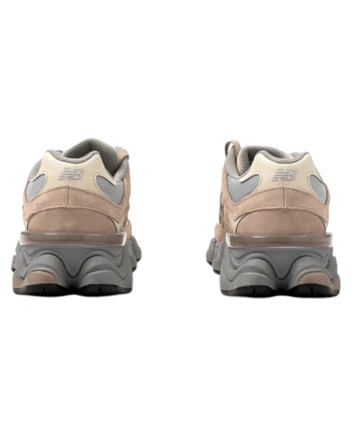 Sneakers New Balance Uomo 9060 Leather Suede Mesh Driftwood Brighton Grey Sand