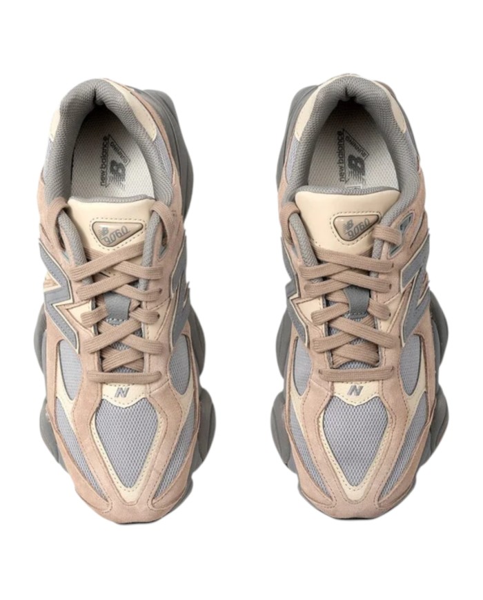 Sneakers New Balance Uomo 9060 Leather Suede Mesh Driftwood Brighton Grey Sand