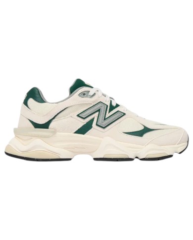 Sneakers New Balance Uomo 9060 Leather Suede Mesh Nightwatch Green Angora White