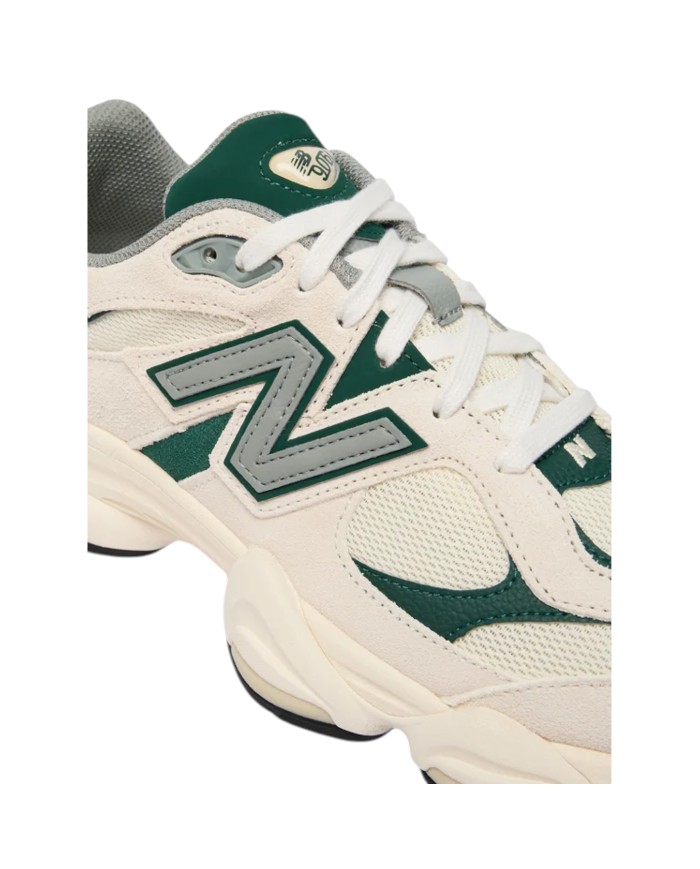 Sneakers New Balance Uomo 9060 Leather Suede Mesh Nightwatch Green Angora White