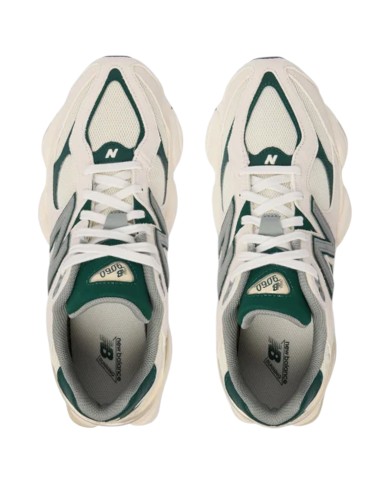 Sneakers New Balance Uomo 9060 Leather Suede Mesh Nightwatch Green Angora White