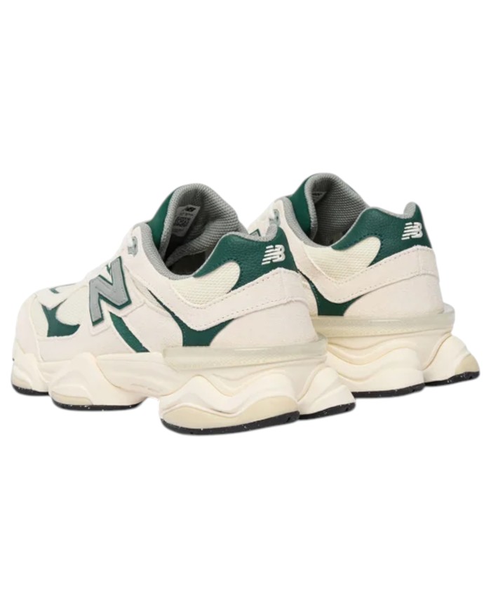 Sneakers New Balance Uomo 9060 Leather Suede Mesh Nightwatch Green Angora White
