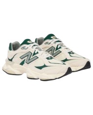 Sneakers New Balance Uomo 9060 Leather Suede Mesh Nightwatch Green Angora White