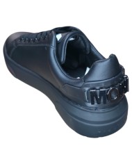 Sneaker Uomo John Richmond 32402 Action Leather Metal Logo Leather Black