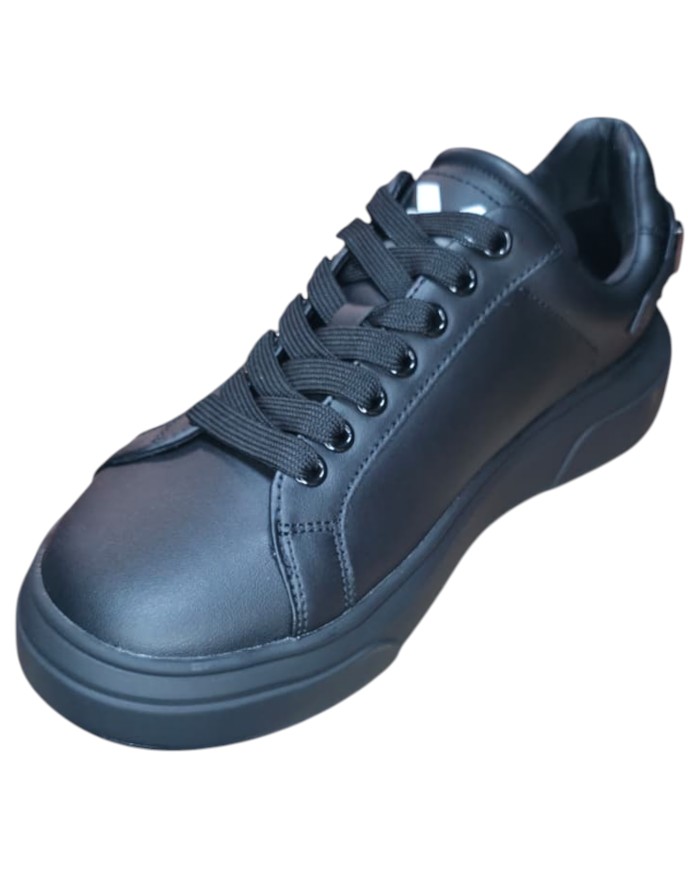 Sneaker Uomo John Richmond 32402 Action Leather Metal Logo Leather Black