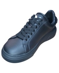 Sneaker Uomo John Richmond 32402 Action Leather Metal Logo Leather Black