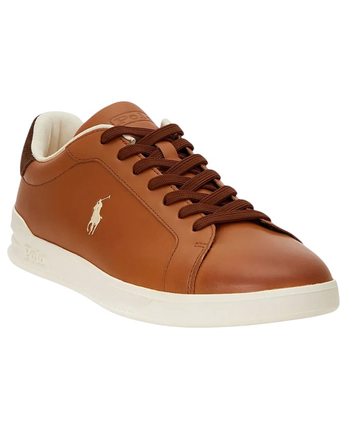 Sneaker Uomo Ralph Lauren Heritage Court II Leather Cognac Tan