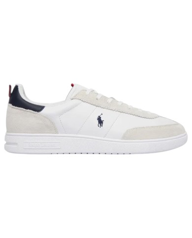 Sneaker Uomo Ralph Lauren Bedford Rib Leather White Blue