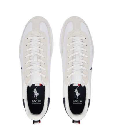 Sneaker Uomo Ralph Lauren Bedford Rib Leather White Blue
