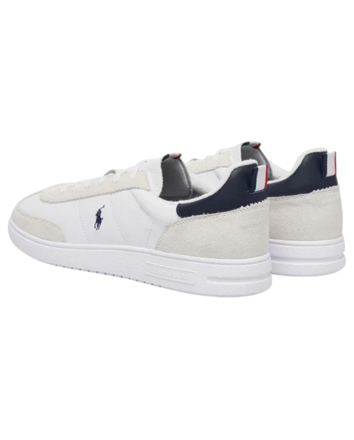 Sneaker Uomo Ralph Lauren Bedford Rib Leather White Blue