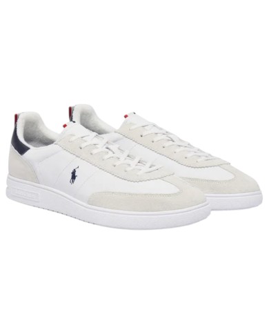 Sneaker Uomo Ralph Lauren Bedford Rib Leather White Blue