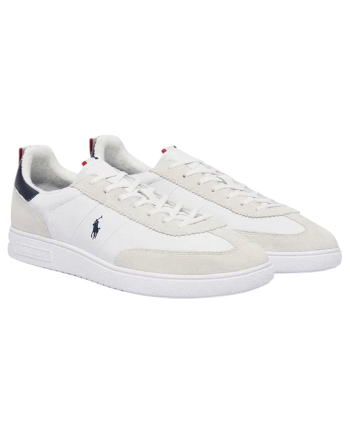 Sneaker Uomo Ralph Lauren Bedford Rib Leather White Blue